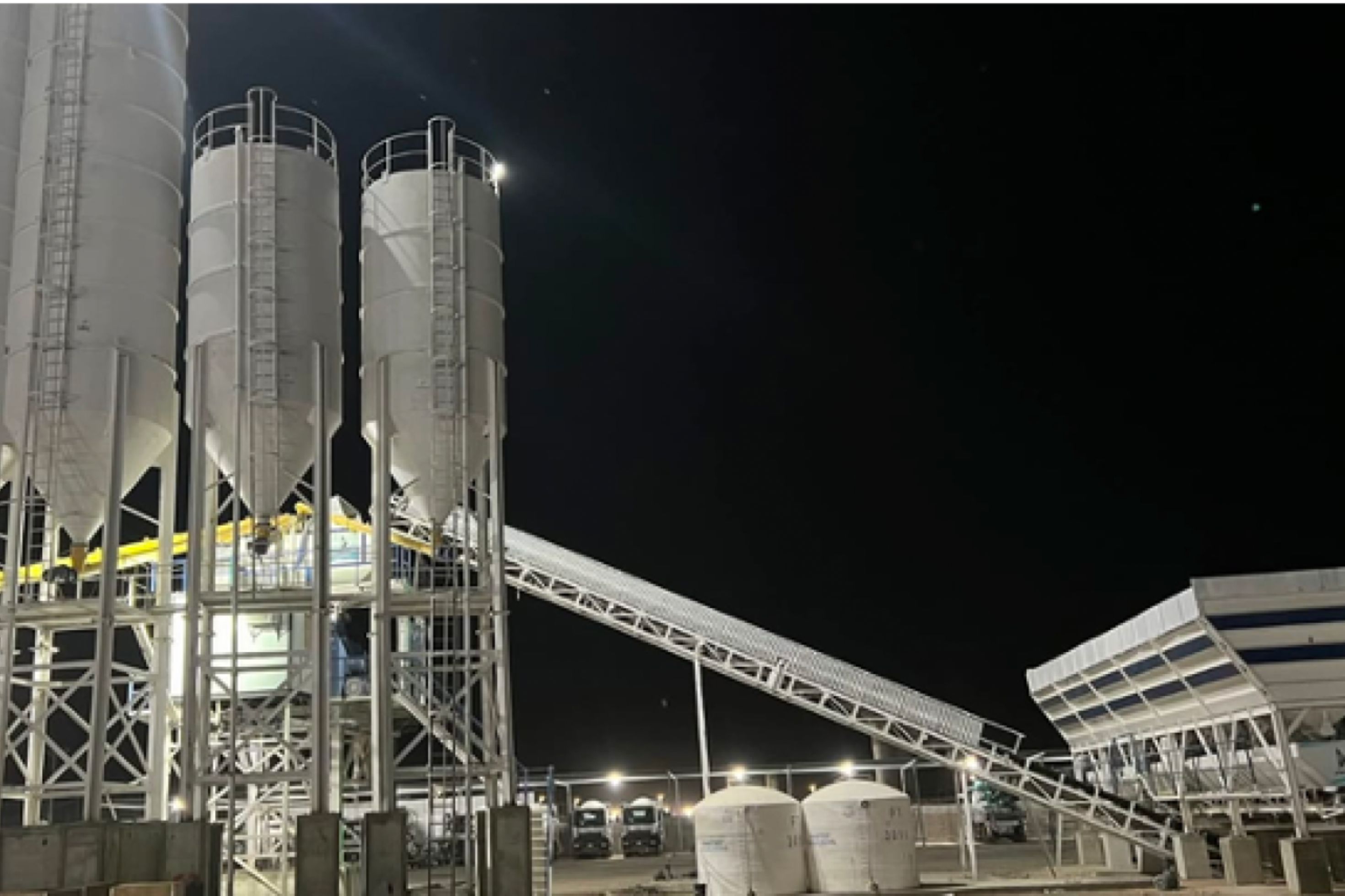 Modern construction site with precision engineering